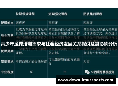 青少年足球培训需求与社会经济发展关系探讨及其影响分析 青少年足球培训需求与社会经济发展关系探讨及其影响分析